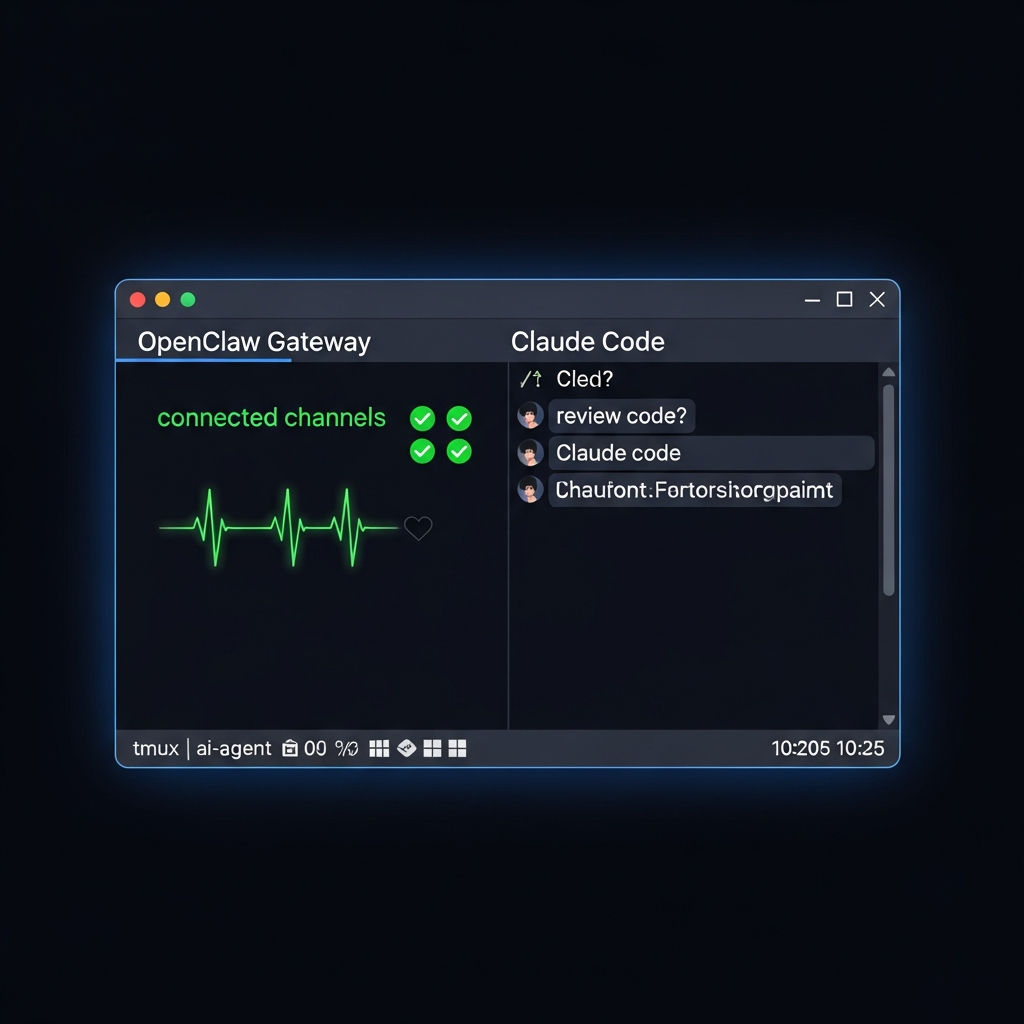 tmux Command Center — OpenClaw and Claude Code Side by Side